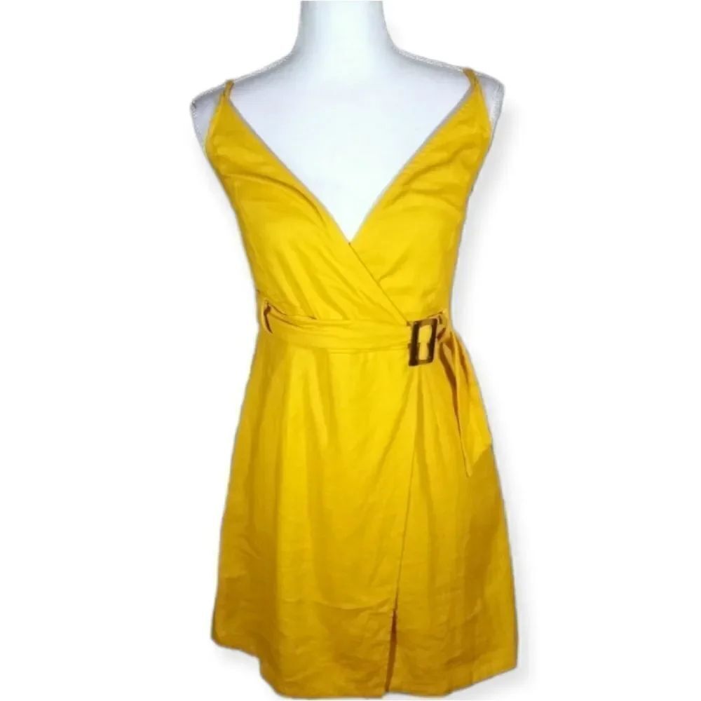 WILD FABLE MUSTARD YELLOW FAUX WRAP DRESS SZ.XS EUC